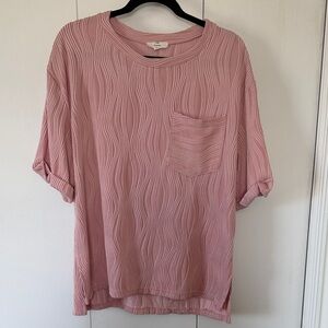 Entro Blush Textured Short Sleeve Top